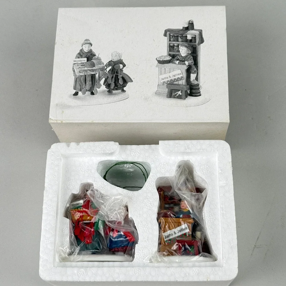 Dept 56 Heritage Village Christmas Bazaar Woolens‎ & Preserves #56595 NOS
